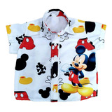 Camisa Social Mickey Aniversário Festa Infantil