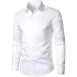 Camisa Social Preta Ou Branca Manga Longa Pronta Entrega
