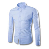 Camisa Social Slim Lisa Para Usar Com Terno Gravata Ou Jeans