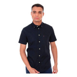 Camisa Social Tommy Hilfiger Light Oxford Shirt Azul Marinho