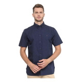 Camisa Social Tommy Hilfiger Wcc Mini Print Azul Marinho