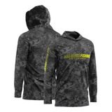 Camisa Sublimada C capuz Proteção Uv 50 Dark Mar Negro