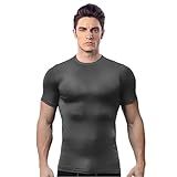 Camisa Térmica Proteção Solar UV Extreme Thermo Manga Curta Compressão Esportes Academia Piscina Praia M Cinza 