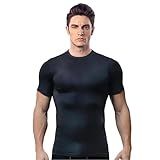 Camisa Térmica Proteção Solar UV Extreme Thermo Manga Curta Compressão Esportes Academia Piscina Praia M Preto
