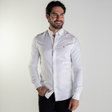 Camisa Tommy Hilfiger Slim Oxford Texturizada Branca