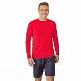 Camisa UV Masculina Manga Longa Praia Blusa Proteção Solar 50 Térmica Piscina Ciclismo M Vermelho 