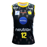 Camisa Vôlei Praia Clube 2024 25 Preta C Gattaz Feminina