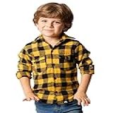 Camisa Xadrez Amarela Innfantil Masculino Criança  10 