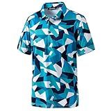 Camisas Polo De Golfe Masculinas Com Estampa De Desempenho Ajuste Seco Absorção De Umidade Manga Curta Camisas De Golfe Masculinas Camuflagem Azul XX Large