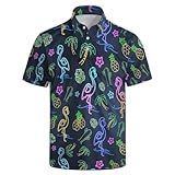Camisas Polo Masculinas Engraçadas Com Absorção De Umidade Camisas Polo De Manga Curta Presentes De Golfe Flamingo XGG
