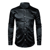 Camisas Sociais Masculinas De Seda Como Cetim Casamento Noiv
