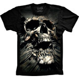Camiseta 3d Skull Caveira Preto E