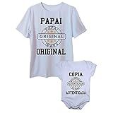 Camiseta Adulta E Body De Bebê Cópia Do Papai Kit Pai E Filho