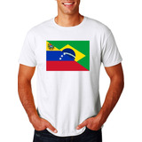 Camiseta Adulto Infantil Bandeira Brasil E Venezuela Futebol