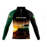 Camiseta Agro Proteção Solar Uv50 Agricultura C ziper