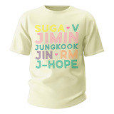Camiseta Algodao Bts Integrantes Grupo Kpop Coreano