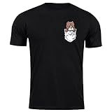Camiseta Algodão Cachorro De Bulso Dog Pet Blusa Love Camisa Cor Preto Tamanho 12 Anos