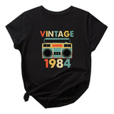 Camiseta Algodao Fita Cassete Vintage 1984