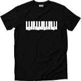 Camiseta Algodão Masculina Música Piano Teclas Teclado Tamanho G Cor Preto