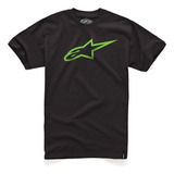Camiseta Alpinestars Ageless Classic Casual Preto Verde 