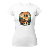 Camiseta Animal Print Gato Gato Raça Ragdoll Baby Look