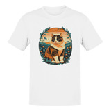 Camiseta Animal Print Gato Gato Raça Ragdoll Masculina