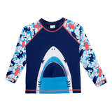 Camiseta Aplique Tubarão Tip Top Azul