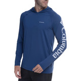 Camiseta Aurora Manga Longa Uv50 C Capuz Masculino Columbia