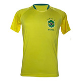 Camiseta Baby Look Brasil Feminina Amarela Blusa Baby Look