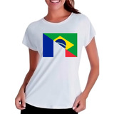 Camiseta Baby Look Feminina Bandeira Brasil