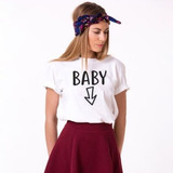 Camiseta Baby Look Feminina Gestante Baby Na Barriga Ref 125