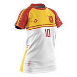 Camiseta Baby Look Filtro Uv Espanha Copa La Fúria Coroa