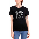 Camiseta Babylook Gato Rock Hammerfall Banda