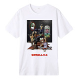 Camiseta Banda Rock Gorillaz Top Banda Metal Unissex Algodão