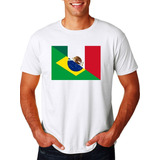 Camiseta Bandeira Brasil Comunidade México Mexicano