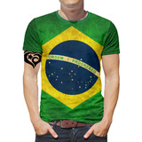 Camiseta Bandeira Brasil Masculina Seleção Blusa