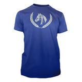 Camiseta Básica 100 Algodão Luxury Dallas Horse Casual Azul