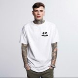 Camiseta Básica Camisa Smile Black And White Bt102