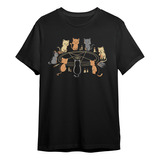 Camiseta Basica Cat Ritual Invocat Cartoon Unissex 