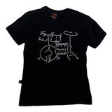 Camiseta Bateria Instrumento Baby Look Feminina Art9003