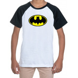 Camiseta Batman Camisa Raglan Infantil A Pronta Entrega