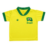Camiseta Bebê Amarela Seleção Do Brasil
