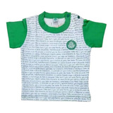 Camiseta Bebê Palmeiras Hino Manga Curta