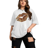 Camiseta Blogueira Animal Print Plus Size Aesthetic Tumblr