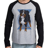 Camiseta Blusa Manga Longa Bernese Cachorro Dog Cão Raça