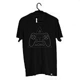 Camiseta Brand Controle PS4  Playstation  Adulto Unissex  Preto  P
