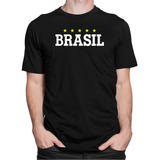 Camiseta Brasil Camisa Copa Do Mundo Futebol 100 Algodão