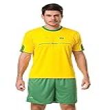 Camiseta Brasil Masculina Plus Size Dry Camisa Copa Do Mundo Torcedor Elite EG1 Amarelo 