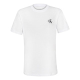 Camiseta Calvin Klein Jeans Infantil Branca Logo Ck Preto