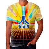 Camiseta Camisa Atari Game Jogo Antigo Masculina Ke09